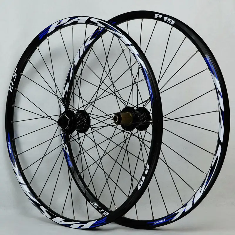 Pasak Mtb Колесная 29er 27,5 er 26er Bicicleta Aro 29 XC DH AM колеса дисковый тормоз через ось 20 мм 15 мм 12 мм Quick Release QR 9 мм - Цвет: 27.5 Black Blue