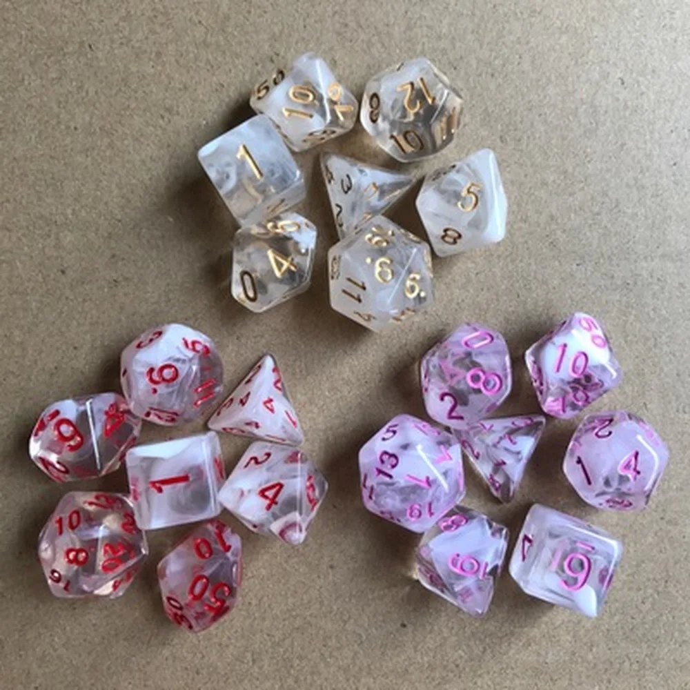 Board Game 7Pcs/Set Polyhedral Games Opaque D4-D20 Multi Sides Dice Pop for Party Family Game