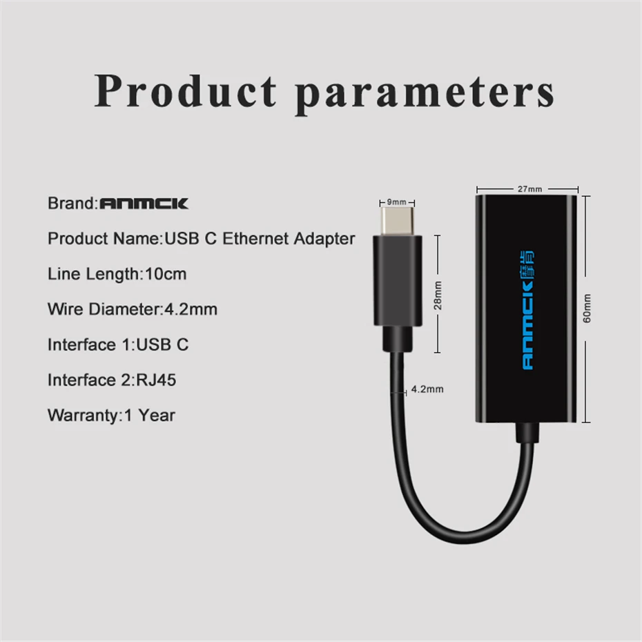 Anmck USB C Ethernet USB-C RJ45 Lan адаптер гигабитный Интернет для MacBook Pro Air PC ноутбук Тип C сетевая карта USB Ethernet