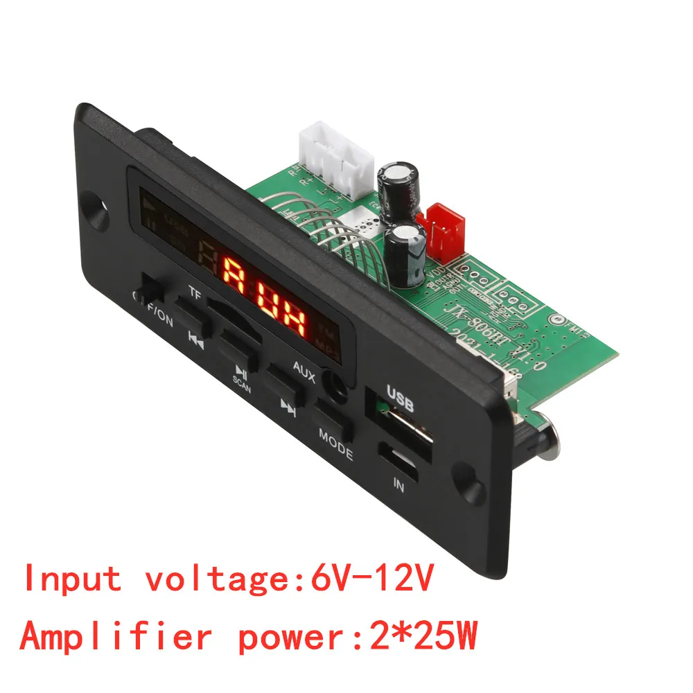 Módulo usb mp3 con Bluetooth 5,0, placa decodificadora WMA de 12V, módulo de Audio, Radio FM, TF, para altavoz de música remoto de coche