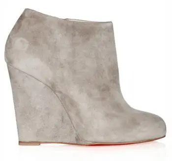 

Women Spring/Autumn High Wedges Ankle Boots Ladies Round Toe Side Zipper Dress Party Shoes Woman Solid Shoes 2020 Hot Sale
