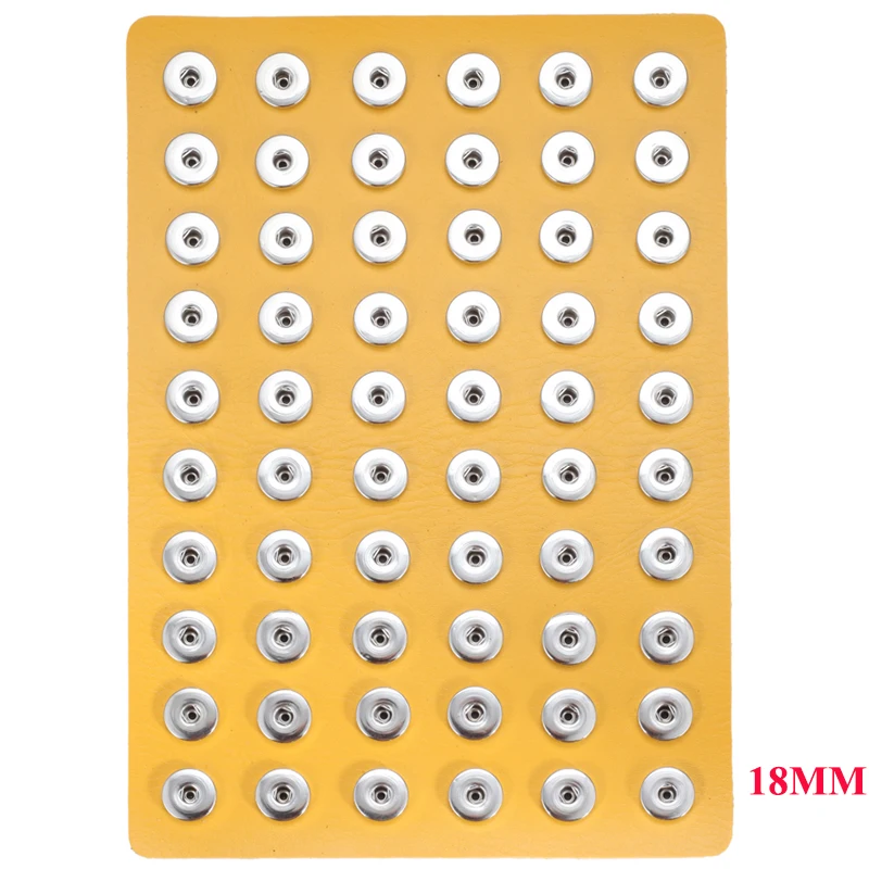 Оснастки ювелирные изделия стенд держатель подходит 60 шт 12 мм и 18 мм Металлические стеклянные пуговицы ювелирные изделия кожа мягкий дисплей стенд - Окраска металла: Fit 18mm Snaps