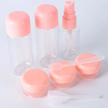 

8 Pcs/set Mini Plastic Transparent Small Empty Spray Bottle For Make Up Skin Care Refillable Bottles Random Color Travel use