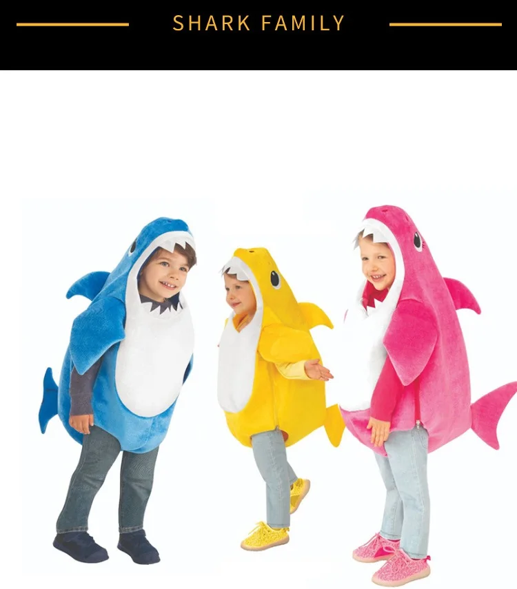 Costume Cosplay Halloween for Kids Animals Children Carnival Party Dress Up SuitNew Toddler Family Shark |