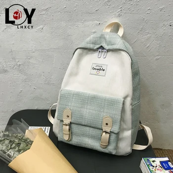 

Canvas Double Zipper Free Pencil Case Backpacks Purse For Women High Quality Splice Backpacks For School Teen Soft Designer Bags