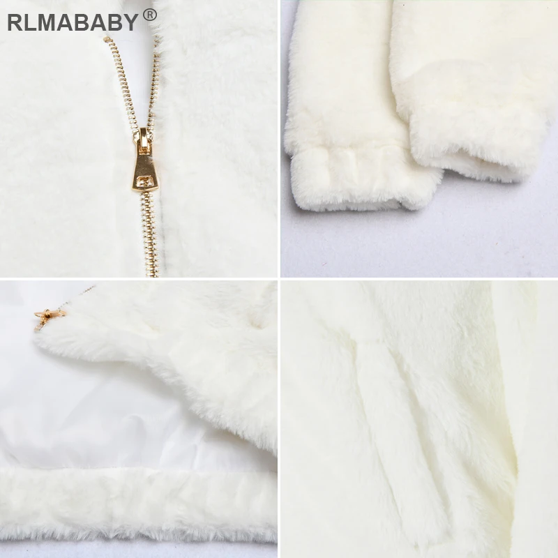 RLMABABY осень зима пушистое пальто из искусственного меха отложной воротник с длинным рукавом на молнии женские топы Повседневная Уличная одежда пальто с карманами