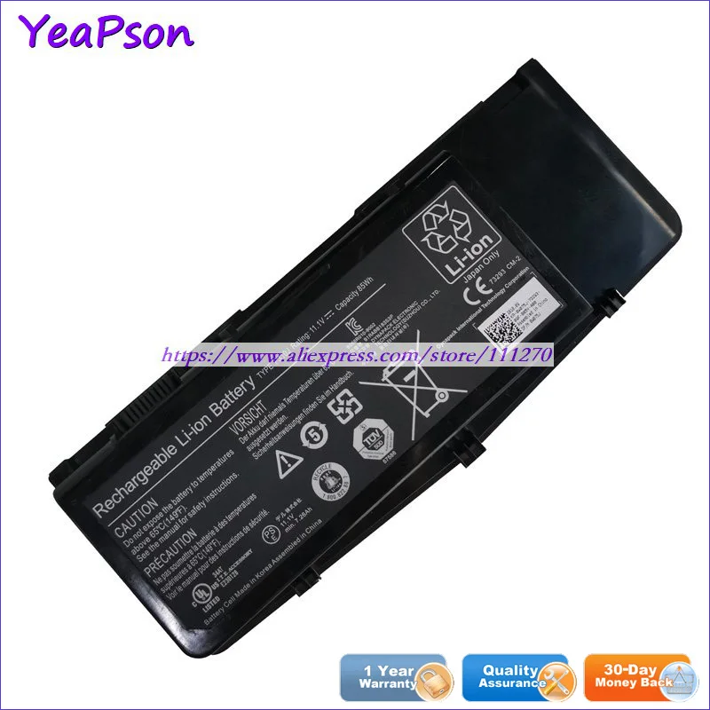 Yeapson F310J C852J H134J W075J 11 1 V 7260mAh Аккумулятор для ноутбука Dell Alienware M17x R1 R2 серия ноутбук