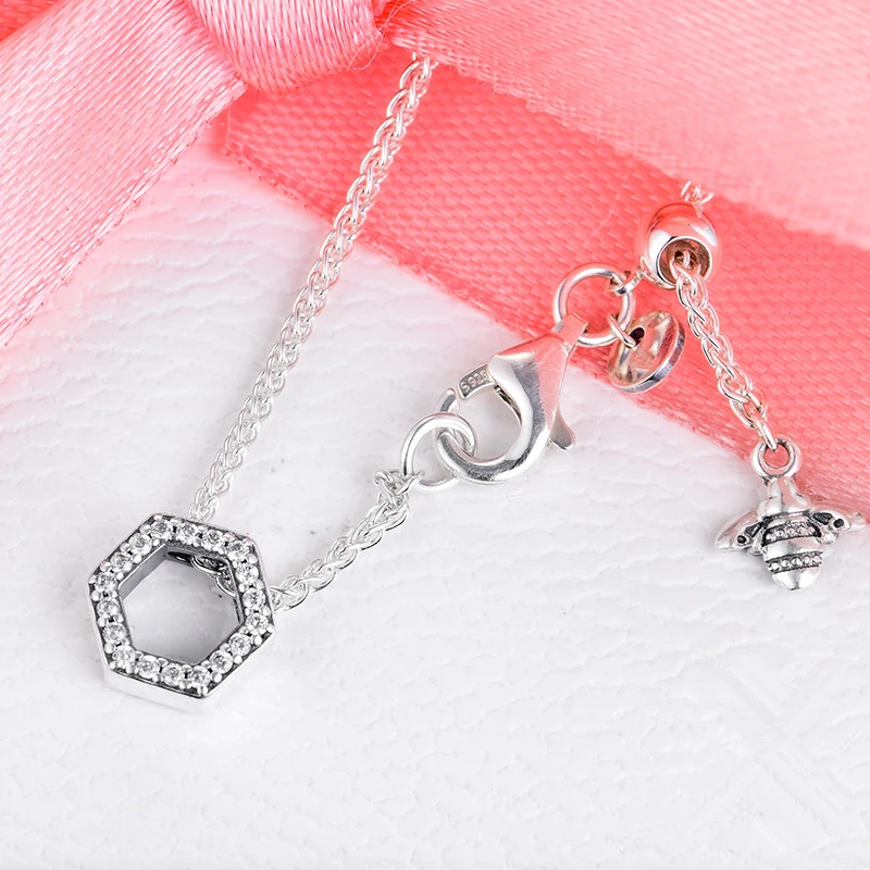 Sparkling Honeycomb Hexagon Collier 