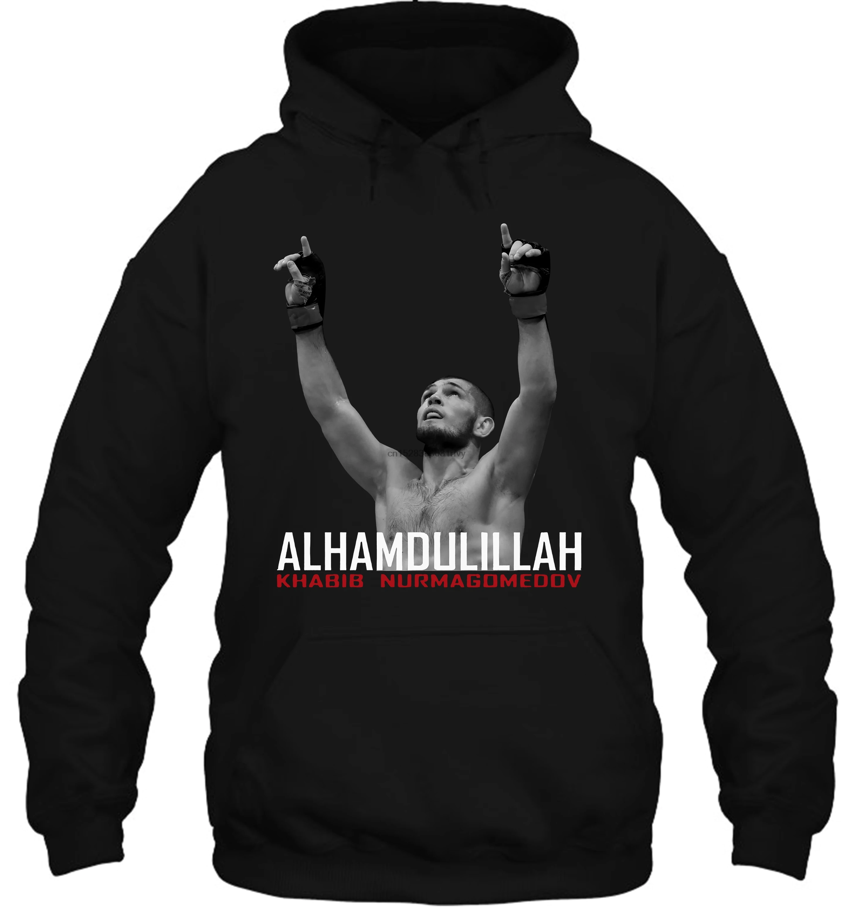Мужская толстовка Хабиб нурмагомедов Alhamdulillah Fighter Черная Рубашка S 2XL модный бренд круглый принт женская уличная одежда