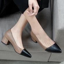 BYQDY New 2020 Thick High Heels Shoes Women Pumps Pointed Toe Work Shoes Slip On High Heels Spring Worker Pumps Large Size 41-43 BYQDY New 2020 Thick High Heels Shoes Women Pumps Pointed Toe Work Shoes Slip On High Heels Spring Worker Pumps Large Size 41-43