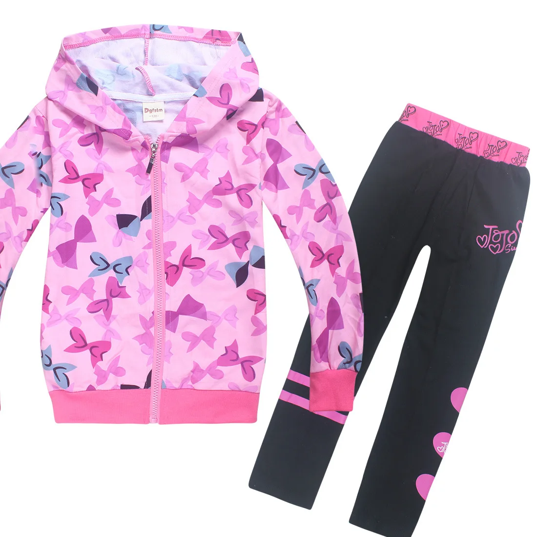 Jojo Siwa/комплекты одежды для малышей Осенние повседневные комплекты одежды для маленьких девочек Детский костюм, толстовки+ спортивные штаны Весенняя Детская толстовка с капюшоном - Цвет: TP5192