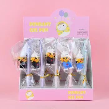 

20 pcs/lot Ceative Animal Pendant Gel Pen Cute 0.5mm black Ink Signature Pens Promotional Gift Office School Supplies