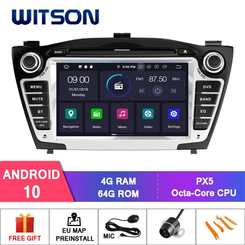 WITSON Android 10 Car dvd player for Hyundai Tucson/IX35 2011 2012 2013 2 Din Radio gps navi stereo multimedia WIFI | Автомобили и