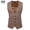 Herringbone Tweed Mens Waistcoat Formal Business Casual Slim Fit Vests for Men Retro British Style Gentleman Men Suit Vest Gilet ► Photo 3/6