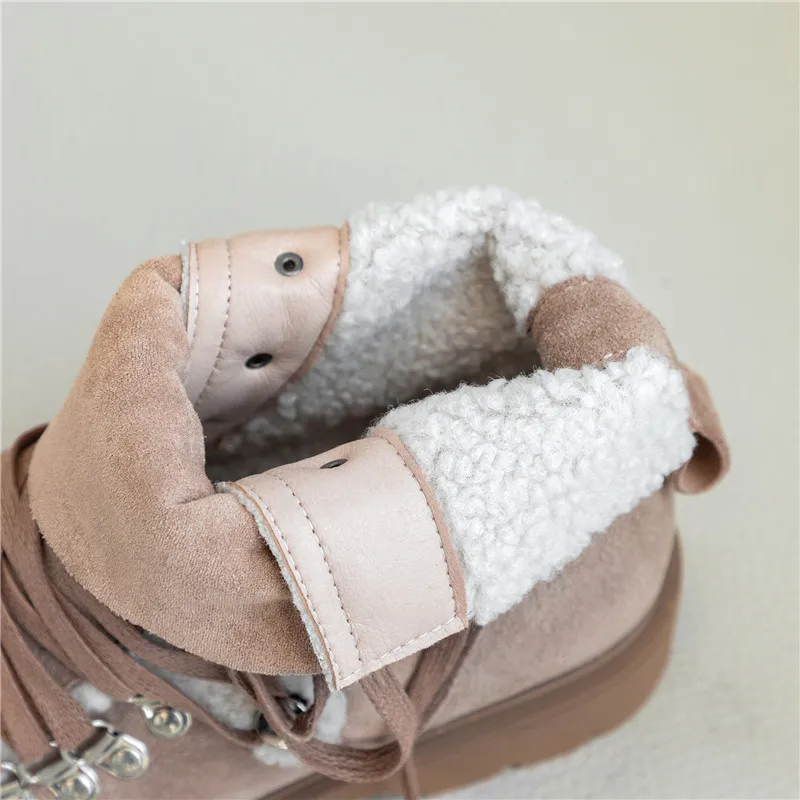 Cena MORAZORA 2020 big size 33 44 gorąca sprzedaż oryginalne skórzane buty zimowe koronka up okrągłe toe na niskim obcasie botki dla kobiety