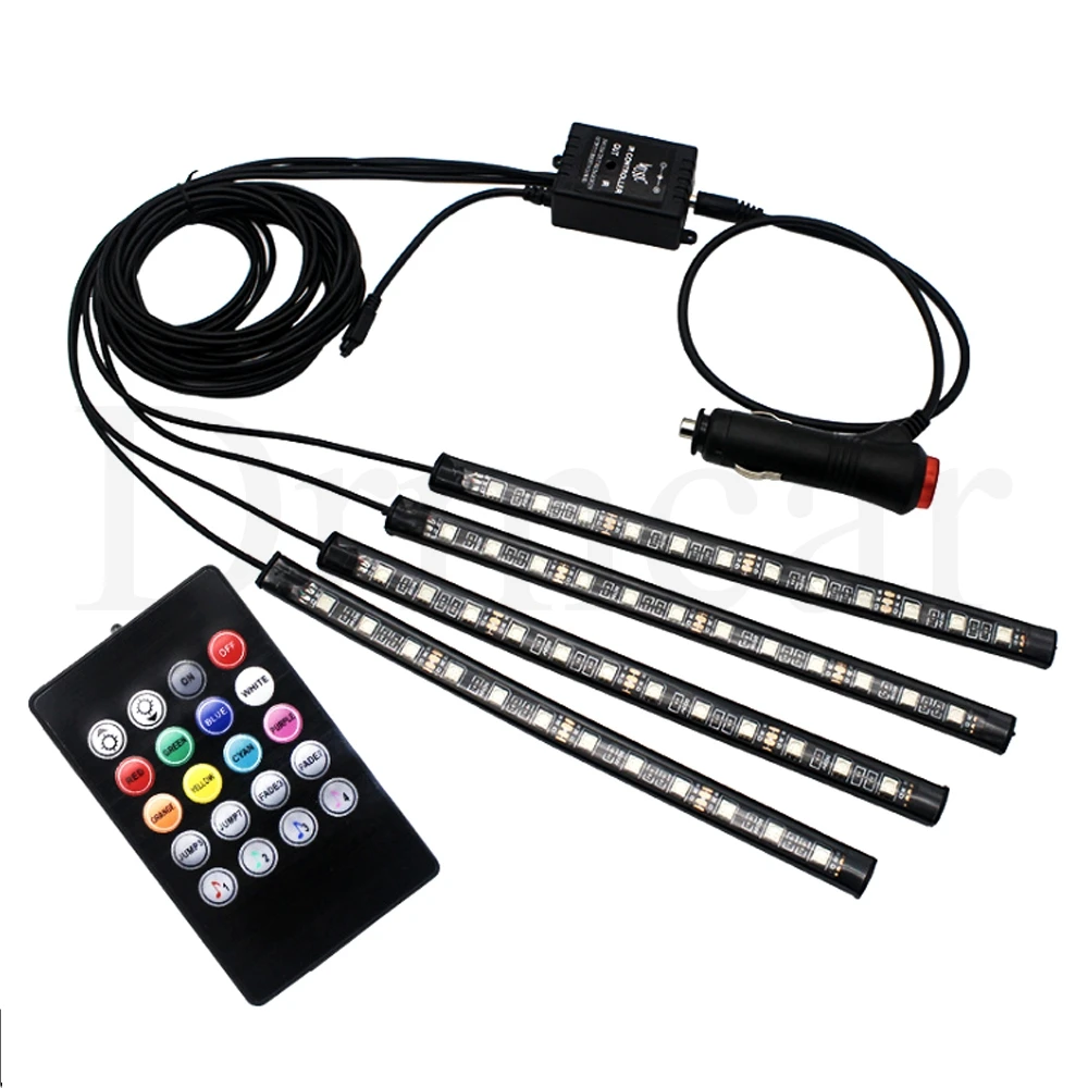 1 шт., автомобильная RGB Светодиодная лента, лампа с голосовым управлением 5050 SMD DC 12 V, гибкий светодиодный ленточный телевизор, настольный фон, разноцветное освещение