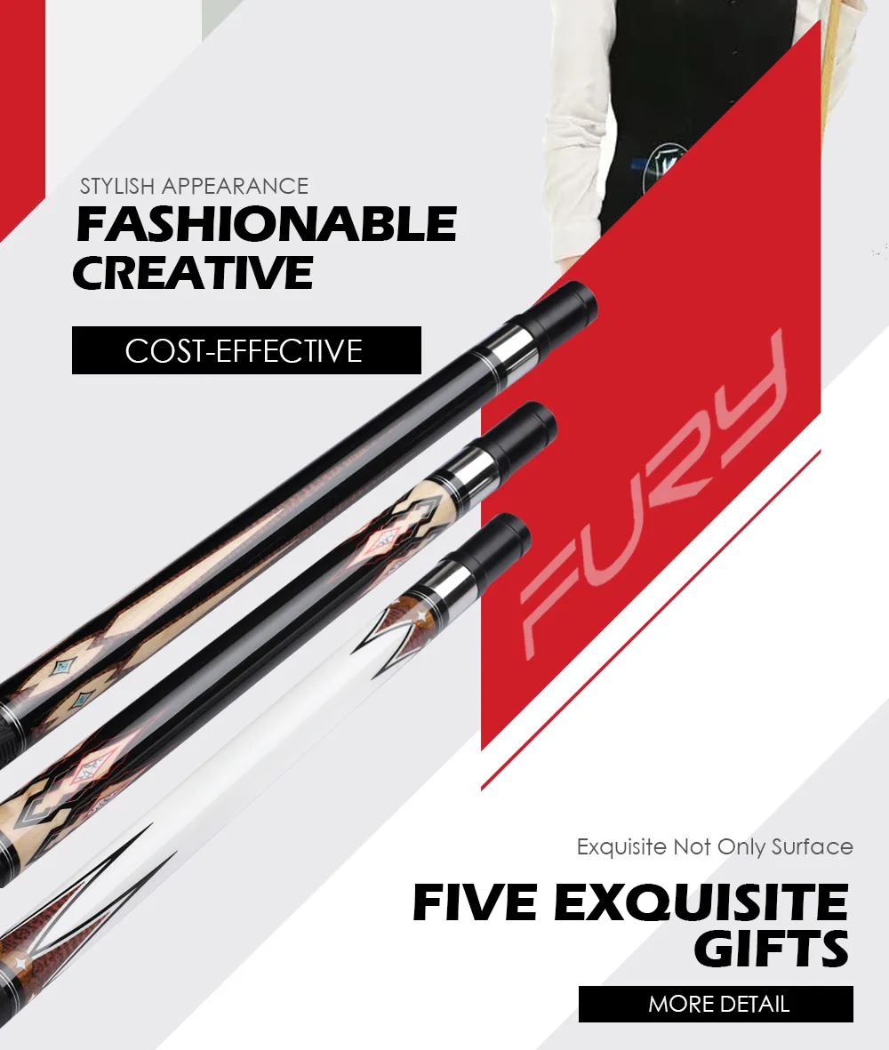 FURY DE Billiard Pool Cue Stick with Case 11.75mm/13mm Tip 147cm Billar Kit for Champion Professional Athlete with Case G