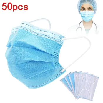 

50PCS Mouth Face Cover Anti Air Pollution Anti-Dust Anti-saliva Anti Infection Anti-droplets Splash-proof Filter Windproof