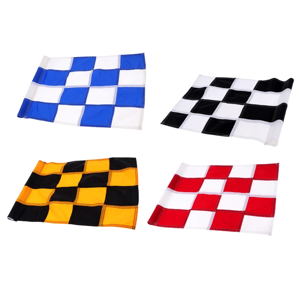 

4Pcs Backyard Putting Green Golf Flag - 510mm x 350mm - Checkered and Solid Golf Flag