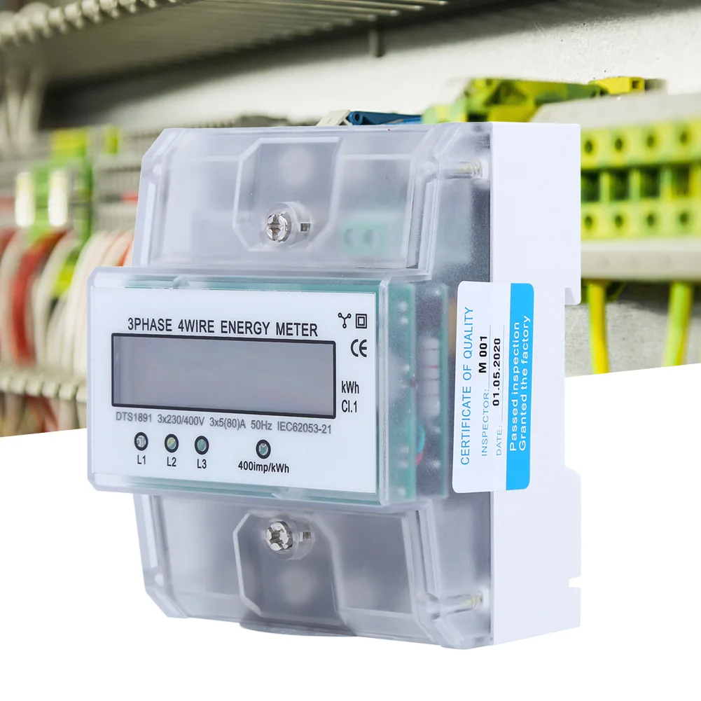 DTS1891 3 Phase 4 Wire DIN Rail Meter High Accuracy 4P White Shell Energy Meters | Обустройство дома