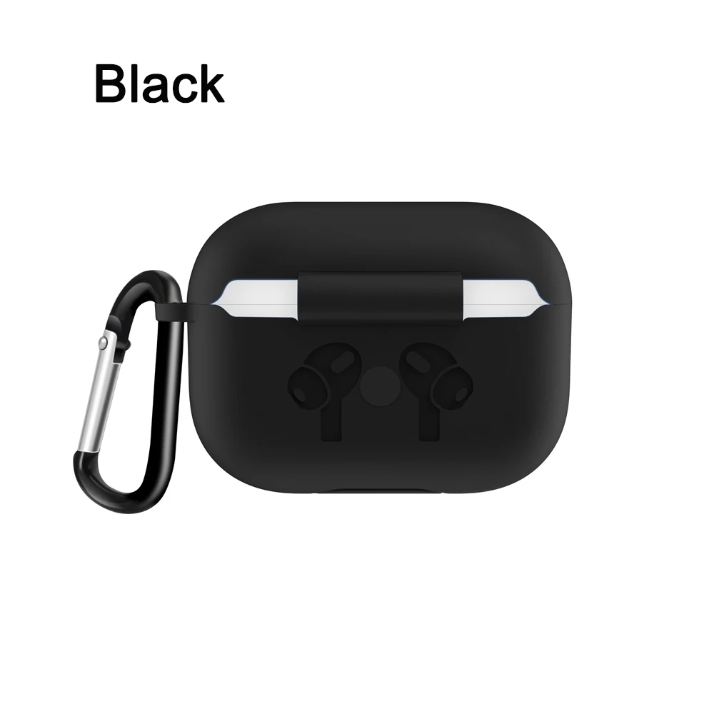 Черный Мягкий силиконовый чехол для Airpods Pro сумка для наушников сумка Противоударный наушник анти-потеря чехол для Air Pods Pro Аксессуары - Цвет: Черный