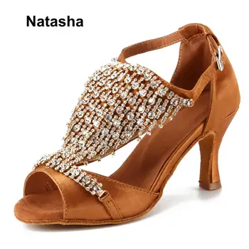 

Natasha Gold Diamond Latin Dance Shoes High Heel