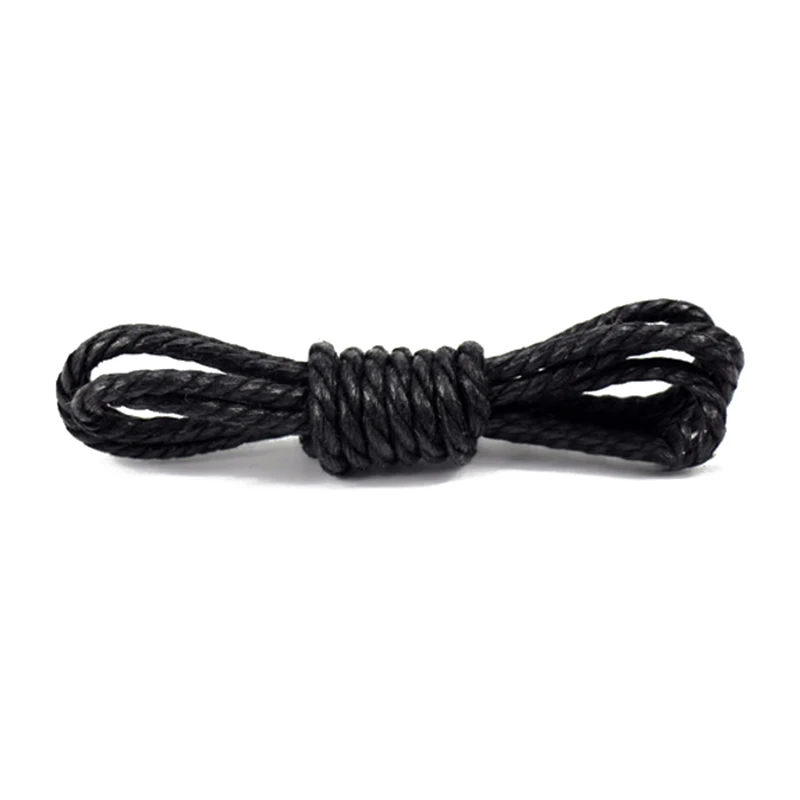 vintage simple solide elastic shoelaces fashion shoelaces high quality Round Casual leather Martins boots shoelaces sneakers - Цвет: Black