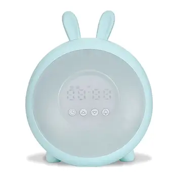 

Cute Bunny Rabbit Alarm Clock Wake Up Light with Colorful LED Nature Night Lamp T8WE