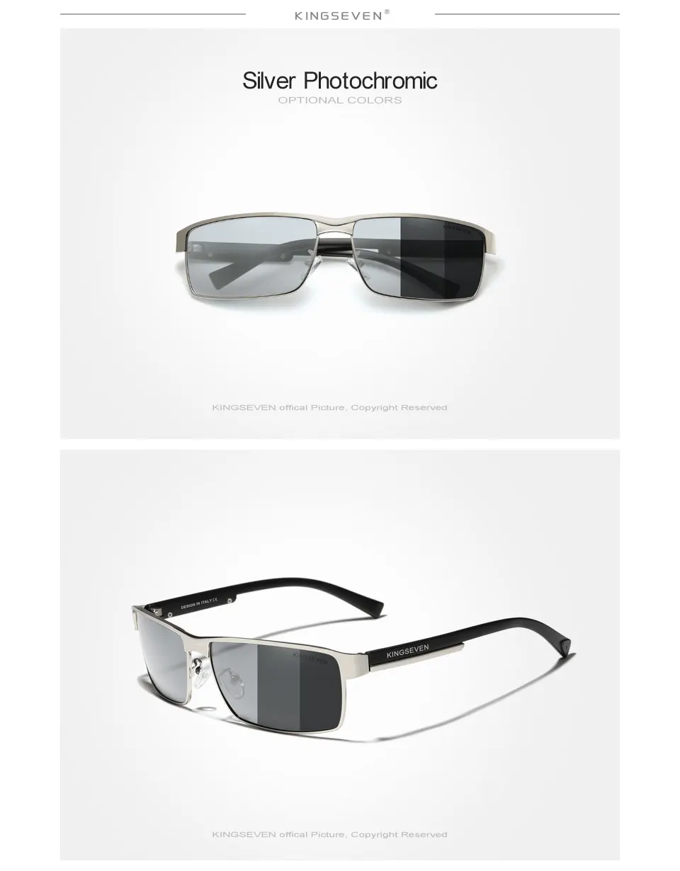 KINGSEVEN Fashion Photochromic Anti-Glare Driving Sunglasses Polarized