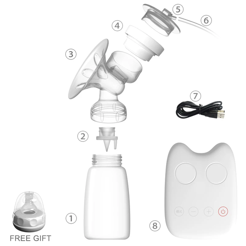 New baby product White/pink electric breast pump DIY Intelligent USB electric breast pumps Breast feeding pump GK