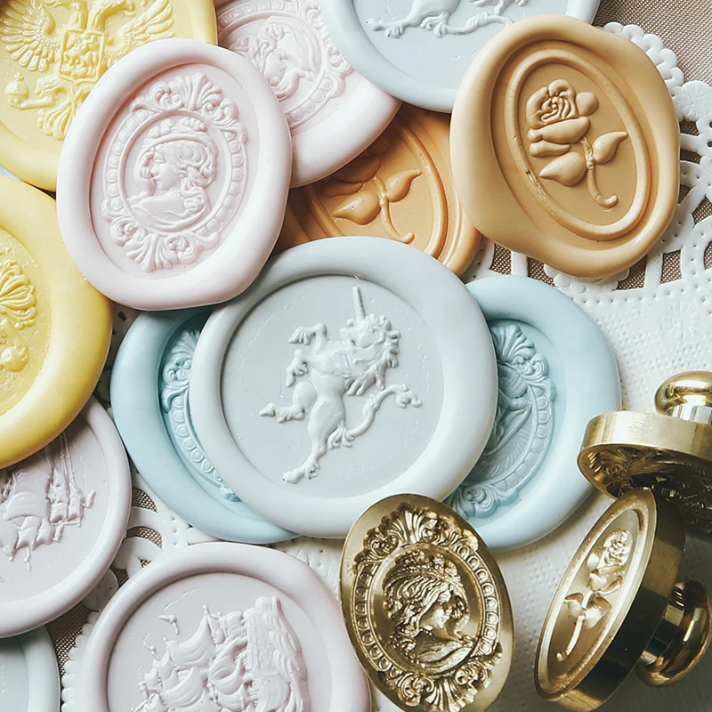 

Thinking Girl Sealing Wax Stamp ​3D Embossed Lacquer Seal Creative Sailing Wax Seal Birthday Card Decoration DIY Gifts 30x20mm