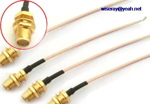 

DHL/EMS 40PC SMA Female plug With Nut Straight Crimp RG178 Pigtail 10CM Cables Soldering -A7