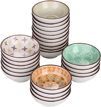 

Vancasso Tulip Dipping Dishes 8/16/24 Pieces Hand Painted Mandala Patterned Porcelain Appetiser Dishes Set(8.8*8.8*2.8cm)