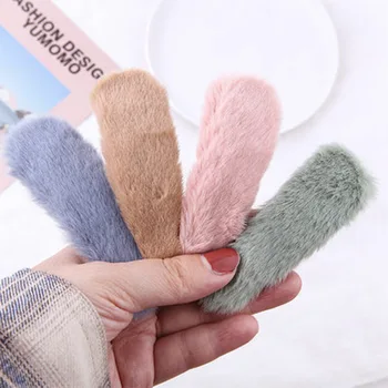 

Haimeikang New Cute BB Clip Bangs Hairpin Fashion Soft Water Mink Hairpin ladies Hair Accessories Women Candy Color Barrettes