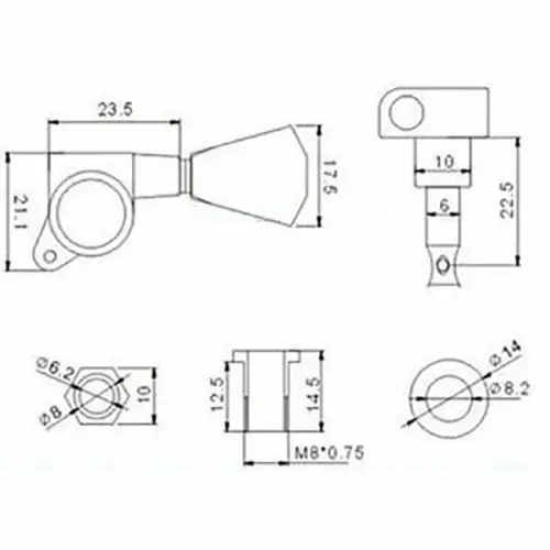 Hricane 6 Набор Хром LP гитарные Колки гвоздики машинные головки подходит Гитара Les Paul классические струнные настройки ключей