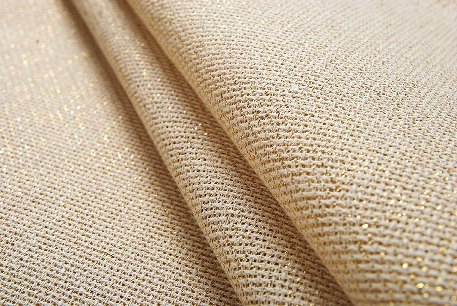 18ST 18CT cross stitch canvas cloth cream shiny sparkle gold golden