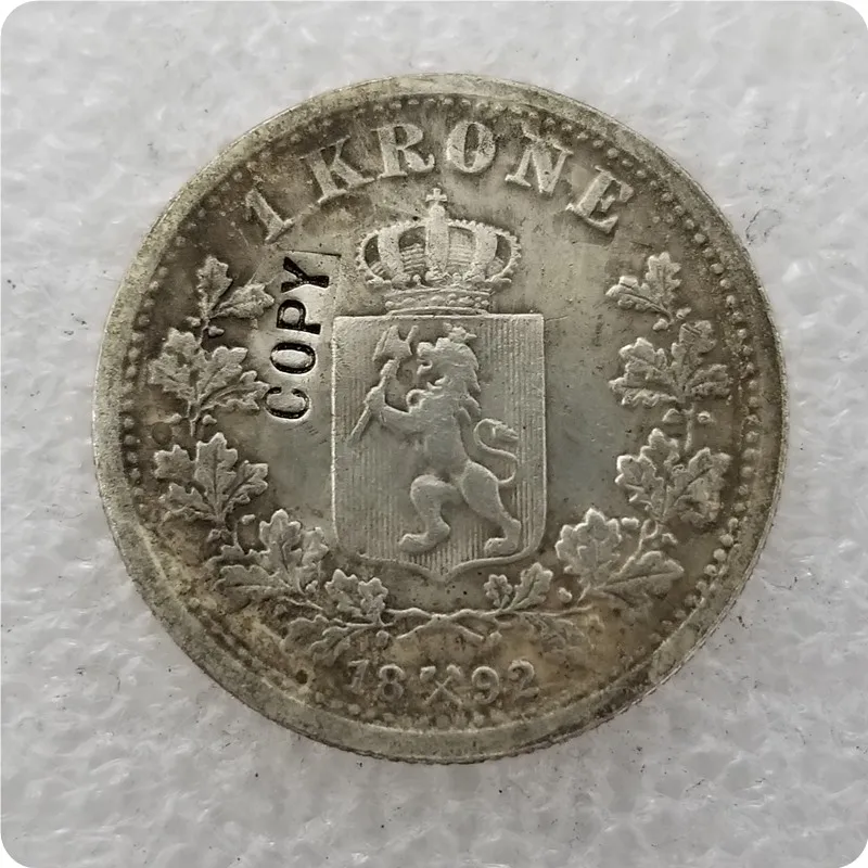1892 1875-1904 NORWAY 1 KRONE COINS COPY - Цвет: 1892