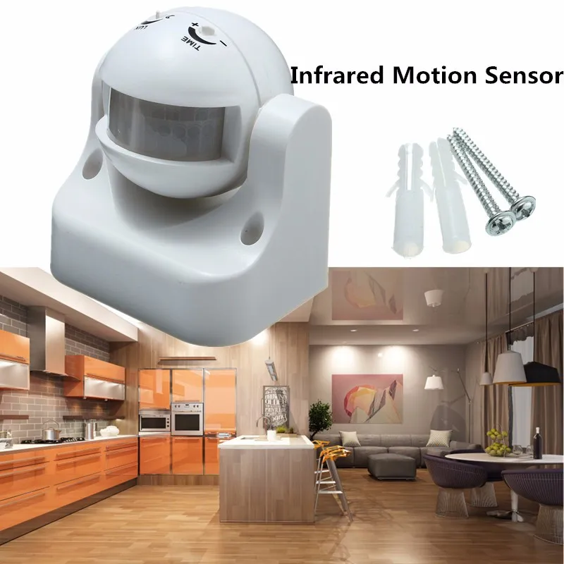 

180 Degree Outdoor Security PIR Infrared Motion Sensor Detector Movement Switch Waterproof IP44 White shell