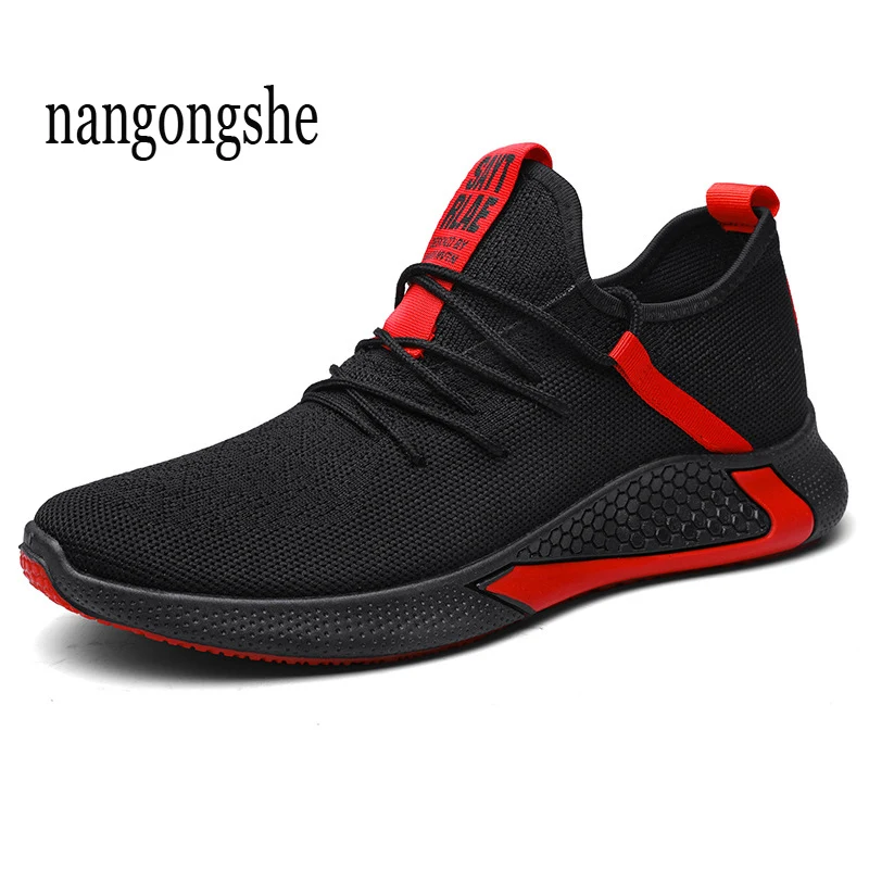 Men Shoes New Style Fashion Breathable Sneakers Men's Korean-style Stylish British-Style Versatile Mesh Shoes Black Sports And L