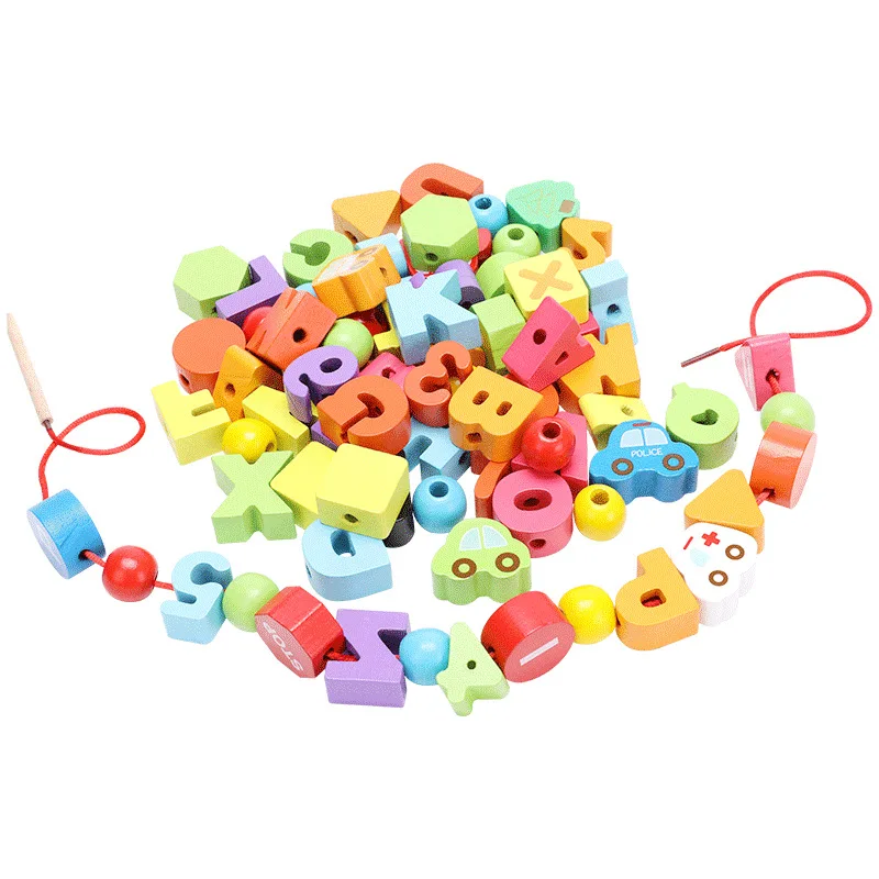 

MWZ Bead-stringing Toy Bead Toy with Numbers Lettered City Traffic Boxed Children Beaded Bracelet Threading Educational Toy Batc