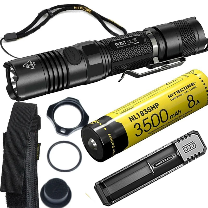 NITECORE P12GT 1000 люмен CREE светодиодный тактический фонарь длиной 350 ярдов с зарядным