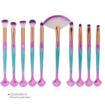 

10pcs Shell Beauty Makeup Brushes Tool Set Blending Cosmetic Powder Eye Shadow Eyelash Eyebrow Eyeliner Makeup Beauty Brush