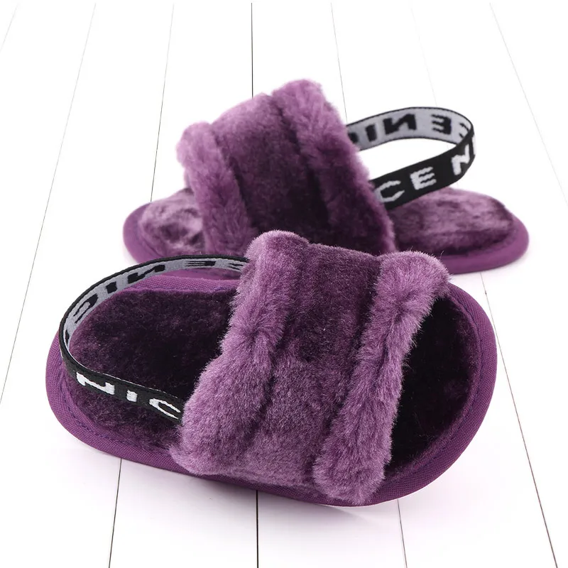Fashion Faux Fur Baby Shoes Summer Cute Infant Baby boys girls shoes soft sole indoor shoes for 0-18M