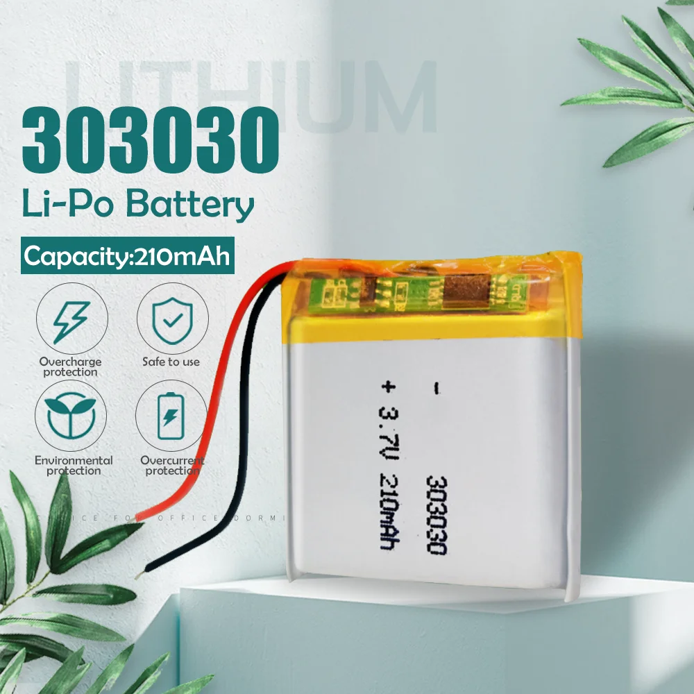 3 7 v 210mAh 303030 аккумуляторная батарея Lipo для GPS MP4 камеры Power Bank планшет электрические