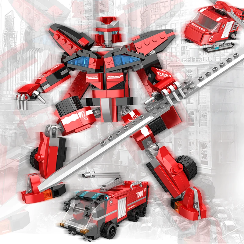 

358pcs Constructor City Building Blocks Robot Toy For Boys Compatible with Bricks Rescue Helicopter Car Creative figures Blocks