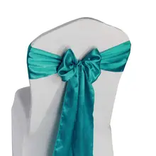№ 9 Цвета 100 шт. 17 см × 275 см атласная стул, с лентой и бантом, на свадьбу Приём чехлы на стулья банкетные