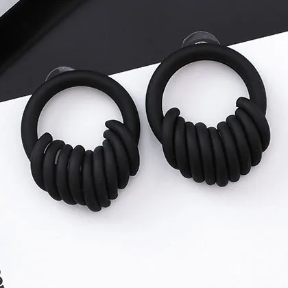 SOHOT Hyperbole Black Series Geometric Alloy Women Drop Earrings Irrugular Chic Circle Charming Punk Lady Jewelry Brincos | Украшения и