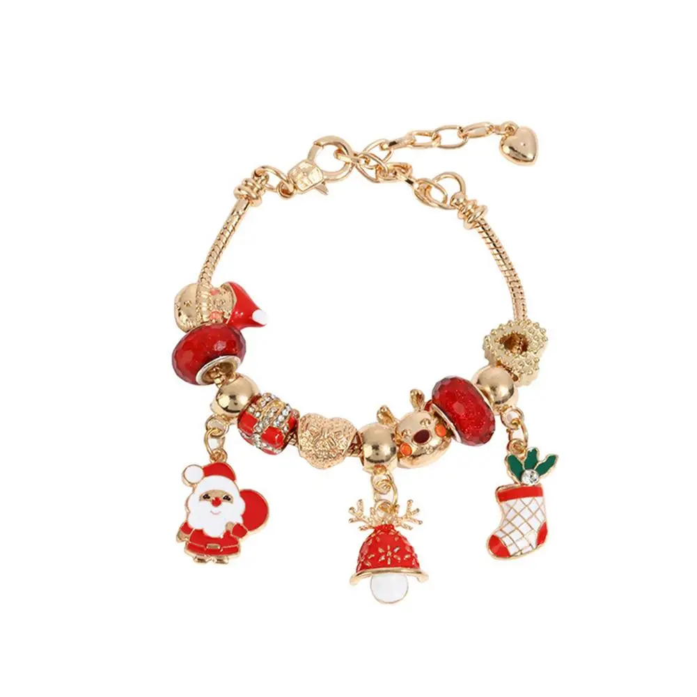 Santa Bracelet Jingle Bell Bracelet Christmas Bracelets Women Bangle Bracelet With Christmas Charms Alloy Wrist Chain For Chri 1