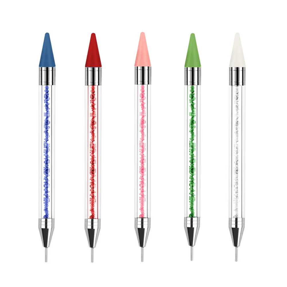 Craft Supplies Crystal Picking Tool DIY Point Rhinestone Pick Tool Acrylic Metal Dotting Wax Pen Rhinestones Gem Picker Crystal Picking Nail Art Studs Dotter