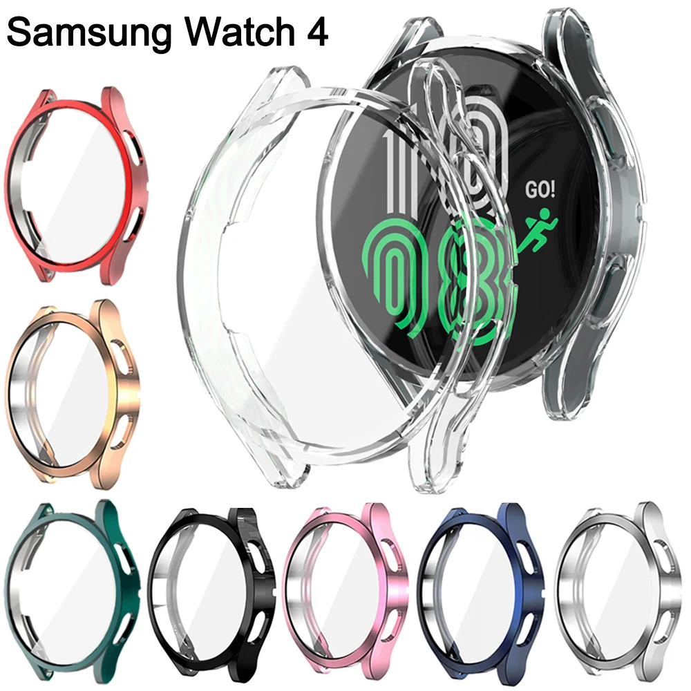 Samsung Galaxy Watch 4 Screen Protector 40mm 44mm, All-Around TPU Anti-Scratch Flexible Case Soft Protective Bumper Cover